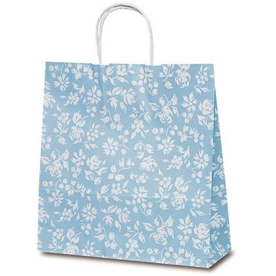 ベルベ 紙袋 自動紐手提袋 T-6 カレン（ブルー） 1603 1包：200枚（50×4）（直送品）