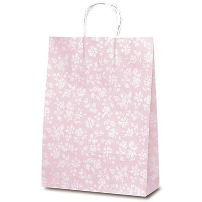 ベルベ 紙袋 自動紐手提袋 T-8 カレン（ピンク） 1802 1包：200枚（50×4）（直送品）