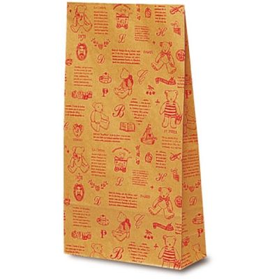 ベルベ 雑貨 食品 洋品袋Y-4 ベアコレクション レッド 2412 1包：1000枚（100×10）（直送品）