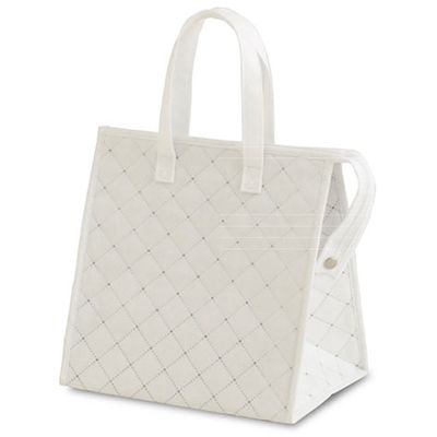 ベルベ 不織布保温冷バッグ キルトバッグ ホワイト 大 9069 1包：50枚（25×2）（直送品）