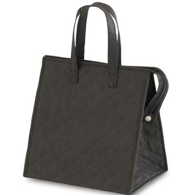 ベルベ 不織布保温冷バッグ キルトバッグ ブラック 小 9070 1包：100枚（50×2）（直送品）