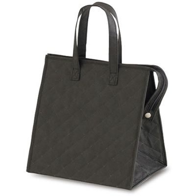 ベルベ 不織布保温冷バッグ キルトバッグ ブラック 中 9071 1包：100枚（50×2）（直送品）