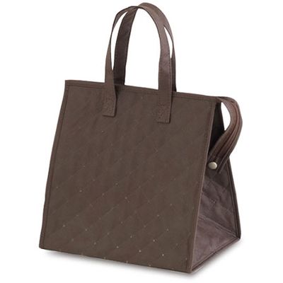 ベルベ 不織布保温冷バッグ ダークブラウン 中 9077 1包：100枚（50×2）（直送品）