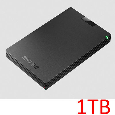 バッファロー USB3.1(Gen.1)対応 ポータブルHDD1TB ブラック HD-PCG1.0U3-BBA 1台（直送品）