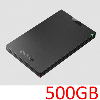 バッファロー ポータブルHDD 500GB USB3.1（Gen.1）対応 ブラック 外付けHDD HD-PCG500U3-BA 1台（直送品）