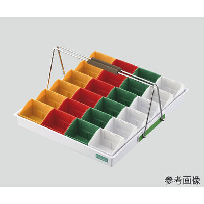 アズワン 散薬用トレー 24人用 緑・白・赤・黄 (NSケースタイプ) 8-7091-02 1セット（直送品）