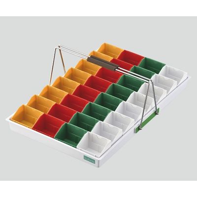アズワン 散薬用トレー 32人用 緑・白・赤・黄 (Nケースタイプ) 8-7091-06 1セット（直送品）
