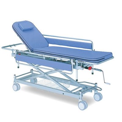 日進医療器 担架固定型ストレッチャー[省力昇降式] (背上げ機構付き) TY229FS-DB 1台 8-8073-02（直送品）