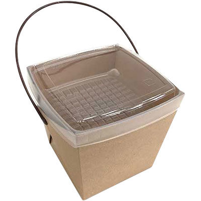 協和パック 取っ手付き 紙製弁当容器 デリメイト TK125 クラフト 00499140 1包：240枚（20×12）（直送品）