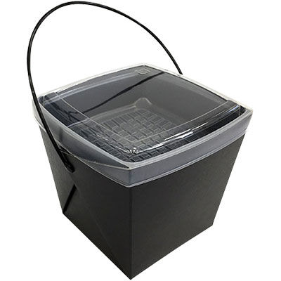 協和パック 取っ手付き 紙製弁当容器 デリメイト TK125 ブラック 00521293 1包：240枚（20×12）（直送品）