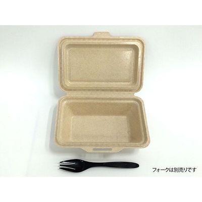 ケーピープラテック 紙製弁当容器 ランチボックス KMー51 ナチュラル 54861 1セット(600枚:50枚×12袋)（直送品）