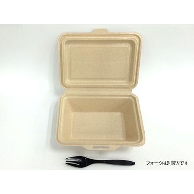 ケーピープラテック 紙製弁当容器 ランチボックス KMー52 ナチュラル 54864 1セット(400枚:50枚×8個)（直送品）