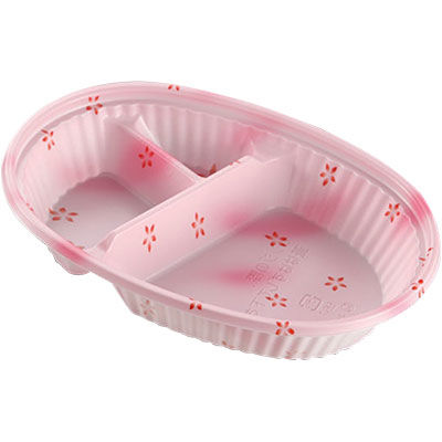 ケーピープラテック 弁当容器 OGニ段容器仕切有 本体 花霞 14895 1包：1200枚（50×24）（直送品）