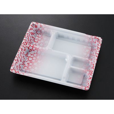 使い捨て弁当容器　KIP-110赤黒本体/蓋セット　200枚 KIP-110M 本体 赤黒 - KP PLATEC