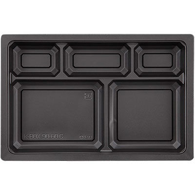 ケーピープラテック 紙容器弁当箱 K-BOX 90-60C 中仕切黒（600） 18622 1包：600枚（50×12）（直送品）