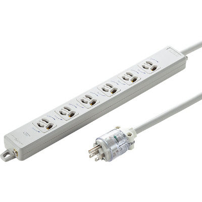 延長コード 電源タップ 1m 3P（ピン） 6個口 マグネット ホワイト TAP-HPM6-1W サンワサプライ 1個（直送品）