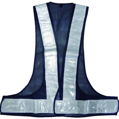 ミズケイ 安全ベスト/70mmタイプキングサイズ<紺/白> 5917622 1着 115-7172（直送品）