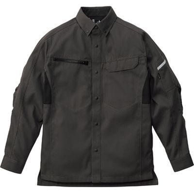 ボンマックス ROCKY ユニセックス長袖シャツ チャコールグレー 6L