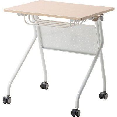 サンワサプライ フォールディングデスク 幅650×奥行500×高さ700mm 薄い木目 FLD-6550BRN 1台（直送品）