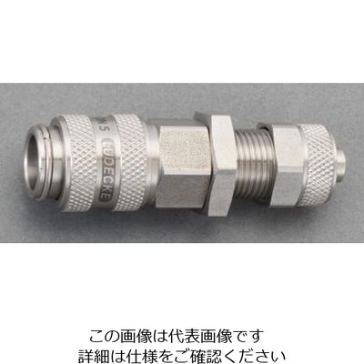 エスコ 4x6mm ウレタンホースカップリング(隔壁/ステンレス製) EA140GL