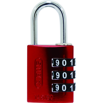 日本ロックサービス ABUS ナンバー可変式ダイヤル錠 145ーBigD/30 RED 幅31mm ツル径5mm レッド 1個（直送品）