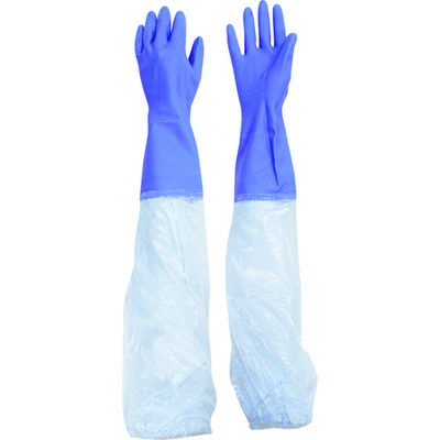 東和コーポレーション ビニスター 腕カバー付手袋 ビニスター腕カバー付500ソフト M 505-M 1双 857-1764（直送品）