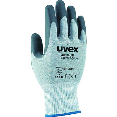 ウベックス UVEX 【売切商品】耐切創手袋 ユニドゥア 6679 フォーム グレー/ブラック S 6096967 1双 114-5250（直送品）
