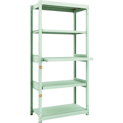 TRUSCO スチールラック M1.5型軽中量棚 860X450XH1800 5段うちスライド2段 単体 M1.5-6343M2 1台（直送品）