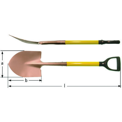 Ampco Ampcoスイス 防爆ショベル ラウンド 刃先幅230mm 刃先長280mm 全長980mm NS8300B 1本（直送品）