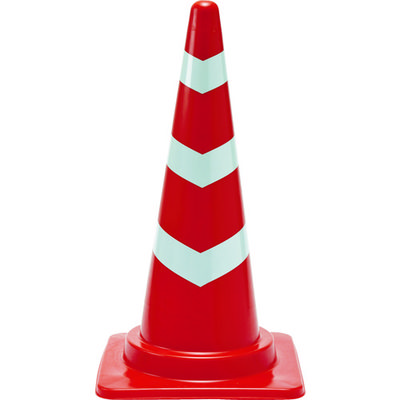 トラスコ中山 TRUSCO 反射テープ付安全コーン 幅380mmX高さ700mm レッド テープ3段 TCC-R-HT 1本（直送品）