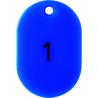 トラスコ中山 TRUSCO 番号入小判札 小 45X30 1~25 青 TKFS-0125-B 1箱(25枚) 116-2340（直送品）