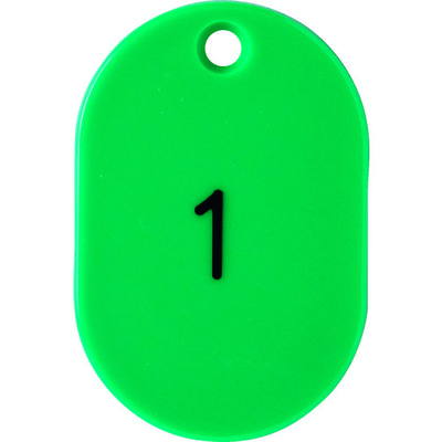 トラスコ中山 TRUSCO 番号入小判札 小 45X30 1~25 緑 TKFS-0125-GN 1箱(25枚) 116-2342（直送品）