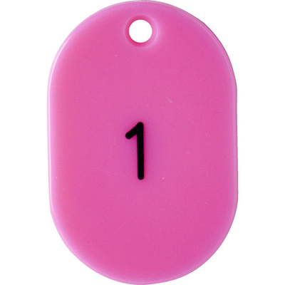トラスコ中山 TRUSCO 番号入小判札 小 45X30 1~25 ピンク TKFS-0125-P 1箱(25枚) 116-2339（直送品）