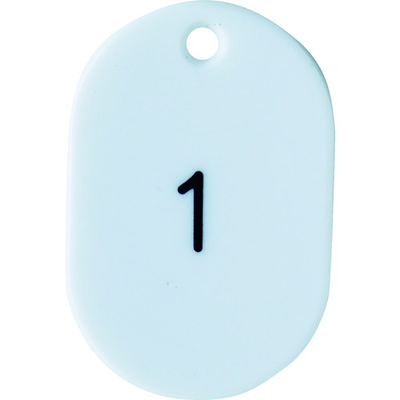 トラスコ中山 TRUSCO 番号入小判札 小 45X30 1~25 白 TKFS-0125-W 1箱(25枚) 116-2337（直送品）