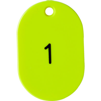 トラスコ中山 TRUSCO 番号入小判札 小 45X30 1~25 黄 TKFS-0125-Y 1箱(25枚) 116-2343（直送品）