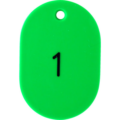 トラスコ中山 TRUSCO 番号入小判札 大 60X40 1~25 緑 THFL-0125-GN 1箱(25枚) 116-2316（直送品）