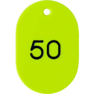 トラスコ中山 TRUSCO 番号入小判札 大 60X40 26~50 黄 THFL-2650-Y 1箱(25枚) 116-2326（直送品）