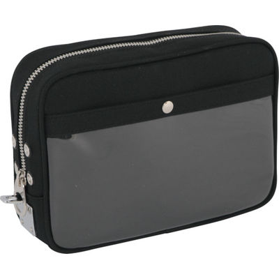 三栄産業 SANEI 帆布メール用ポーチ(M)馬蹄錠金具付 黒 PM-U-01 1個 114-1936（直送品）