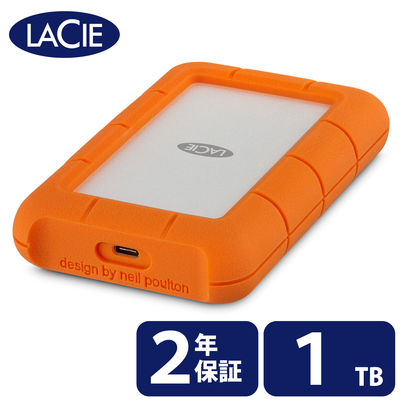 HDD 外付け 1TB ポータブル Rugged USB-C 2EUAP8 LaCie 1個（直送品）