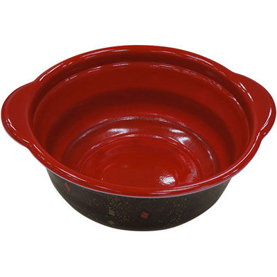 青葉紙業 使い捨て丼容器 KD-190浅 耐熱黒まきえ内赤（50） 272082 1包：400枚（50×8）（直送品）