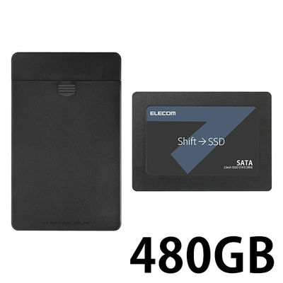 SSD 内蔵 480GB SerialATA接続 簡単換装 データ移行ソフト 外付け変換ケース付属 ESD-IB0480G エレコム 1台（直送品）