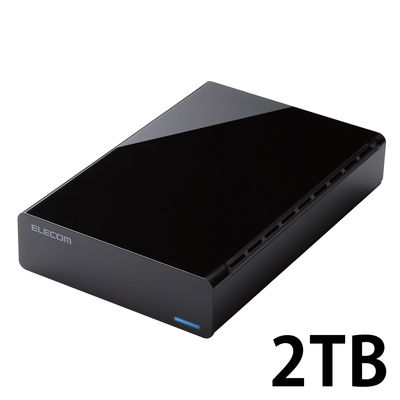 HDD 外付け 2TB USB3.0 テレビ対応 ブラック ELD-CED020UBK エレコム 1個（直送品）