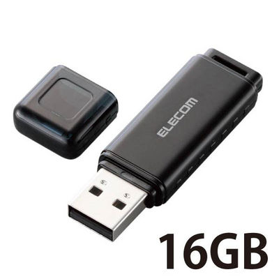 エレコム USBメモリ/16GB/USB2.0/パスワードロック機能対応 MF-HSU2A16GBK 1個（直送品）