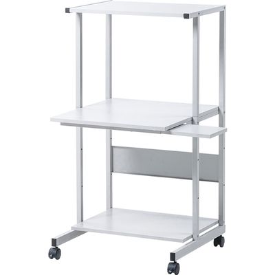 サンワサプライ パソコンラック 幅650×奥行655×高さ1200mm ライトグレー RAC-EC73 1台（直送品）