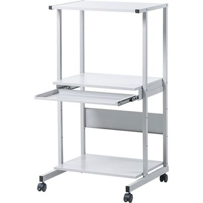 サンワサプライ パソコンラック（キーボードスライダー付き） 幅650×奥行605×高さ1200mm ライトグレー RAC-EC74 1台（直送品）