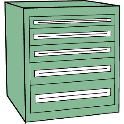 トラスコ中山 TRUSCO VE9S型中量キャビネット 880X550XH880 引出5段 VE9S-802 1台(1個) 479-1622（直送品）