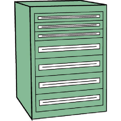 トラスコ中山 TRUSCO VE9S型中量キャビネット 880X550XH1000 引出7段 VE9S-1008 1台(1個)（直送品）