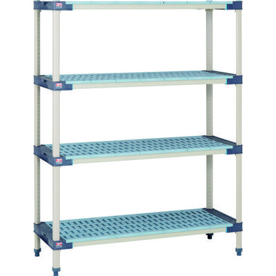 エレクター メトロマックス4 グリッドマット+抗菌樹脂製ポール 1520×465×1378 4段 MAX4-1860G-MX54P-4 1台（直送品）
