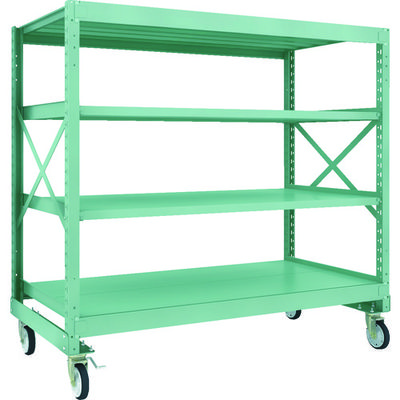 TRUSCO R3型ボルト式中量棚W1800XD900XH1700 4段 Φ150 ゴムキャスター付 R3-5694-G150 1台(1個)（直送品）