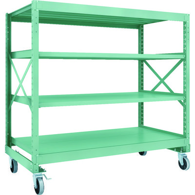 TRUSCO R3型ボルト式中量棚W1800XD900XH1700 4段 Φ150 ウレタンキャスター付 R3-5694-U150（直送品）